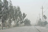 برخاستن گردوخاک محلی در پی تند بادهای لحظه ای در جنوب غرب خوزستان