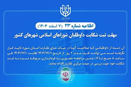 آغاز مهلت ثبت شکایت داوطلبان انتخابات شورا‌های شهر‌ها